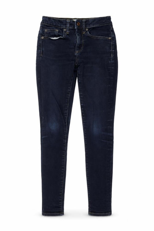 Front view of Gap women’s blue cotton skinny jeans, size UK 26, in, 28-inch leg regular button