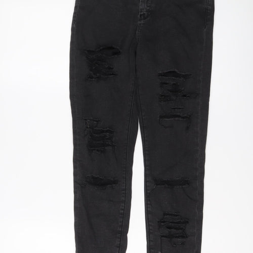 ASOS Womens Black Cotton Straight Jeans Size 28 in L25 in Regular Button