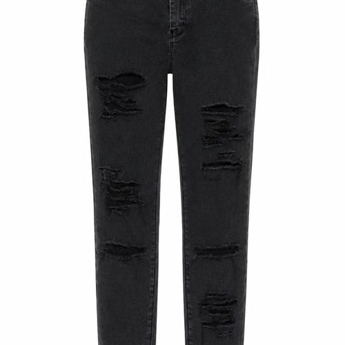 ASOS Womens Black Cotton Straight Jeans Size 28 in L25 in Regular Button