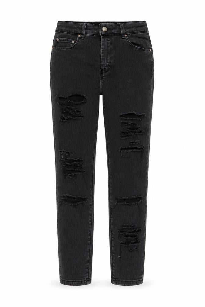 ASOS Womens Black Cotton Straight Jeans Size 28 in L25 in Regular Button