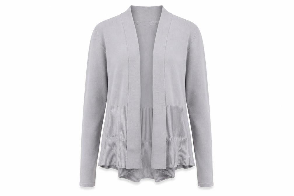 Monsoon Womens Grey V-Neck Nylon Cardigan Jumper Size 12