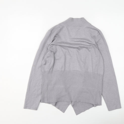 Monsoon Womens Grey V-Neck Nylon Cardigan Jumper Size 12