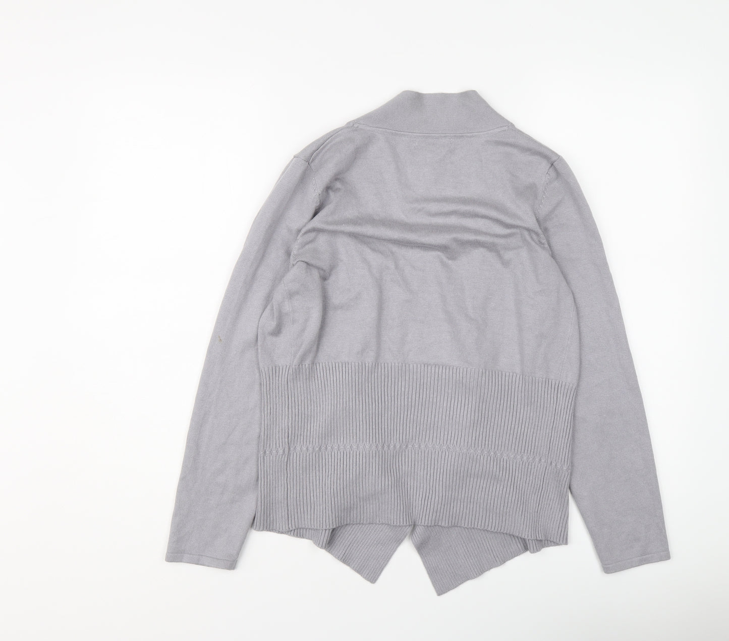 Monsoon Womens Grey V-Neck Nylon Cardigan Jumper Size 12