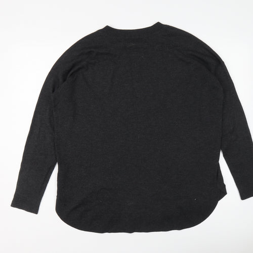 H&M Womens Grey Round Neck Polyester Pullover Jumper Size M