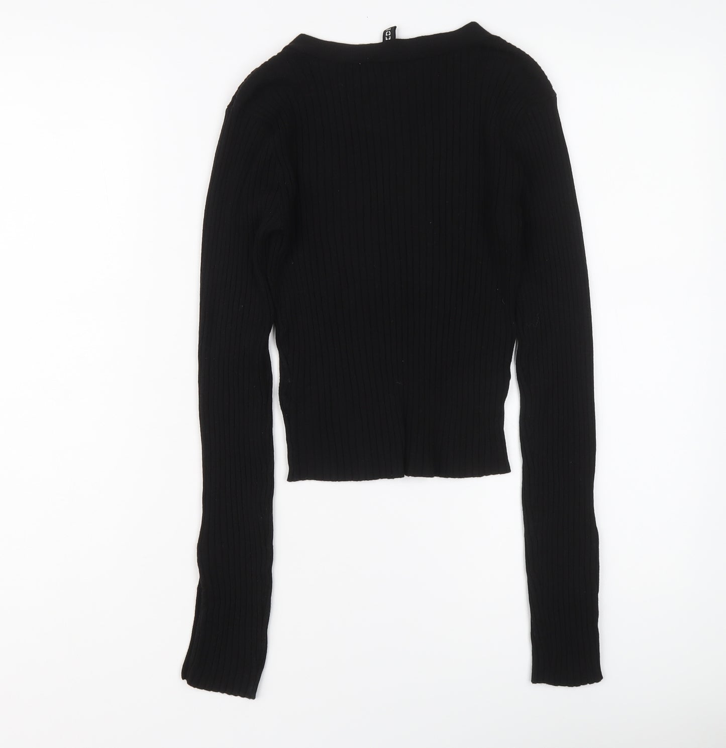 H&M Womens Black V-Neck Viscose Pullover Jumper Size XS