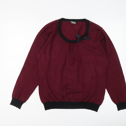 Balsamik Womens Purple Round Neck Viscose Pullover Jumper Size 18