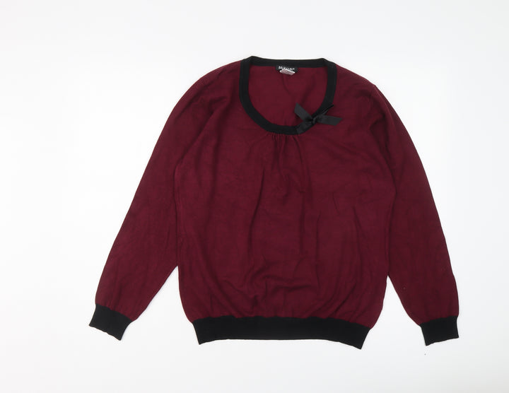 Balsamik Womens Purple Round Neck Viscose Pullover Jumper Size 18