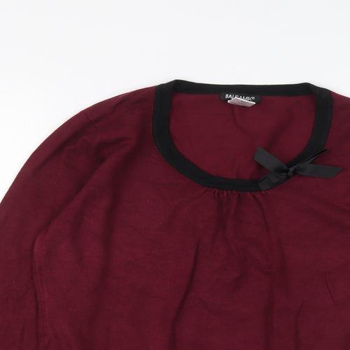 Balsamik Womens Purple Round Neck Viscose Pullover Jumper Size 18