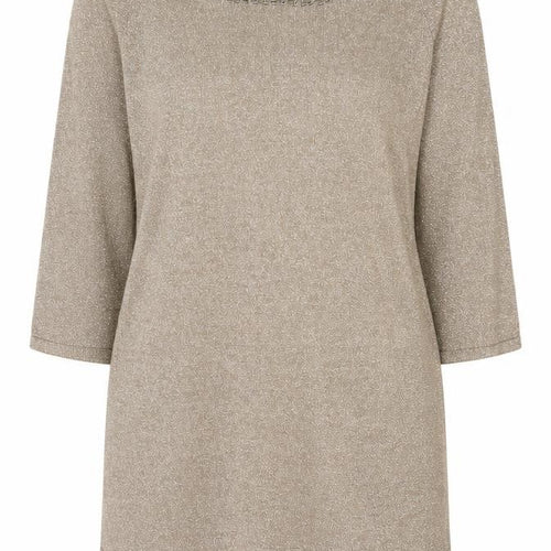 Marks and Spencer Womens Gold Round Neck Viscose Tunic Jumper Size 14