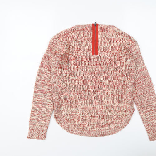 Marks and Spencer Womens Red V-Neck Acrylic Pullover Jumper Size 8