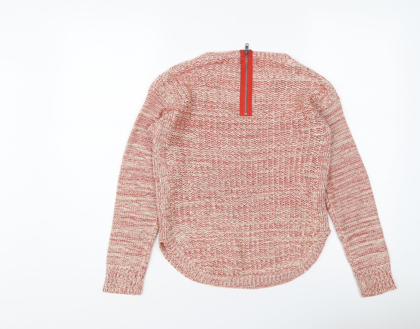 Marks and Spencer Womens Red V-Neck Acrylic Pullover Jumper Size 8