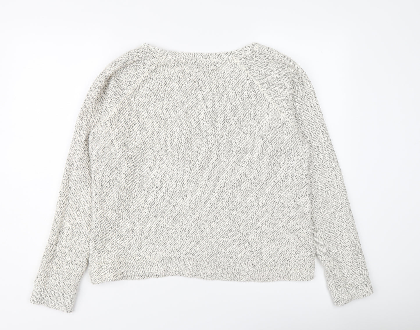 M&Co Womens Grey Round Neck Cotton Pullover Jumper Size 16