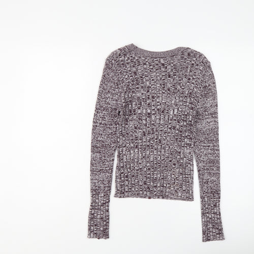 Topshop Womens Purple Round Neck Viscose Pullover Jumper Size S