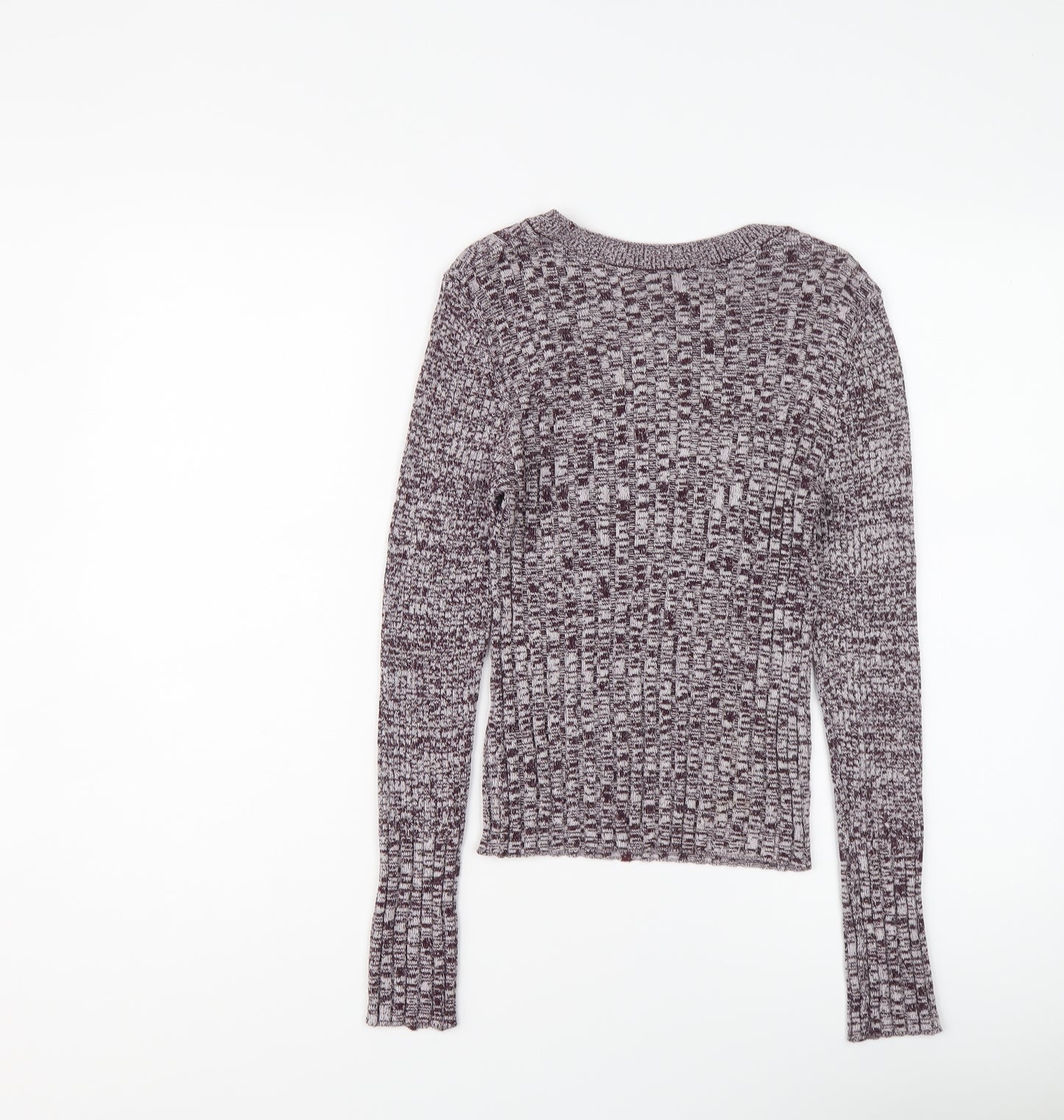 Topshop Womens Purple Round Neck Viscose Pullover Jumper Size S
