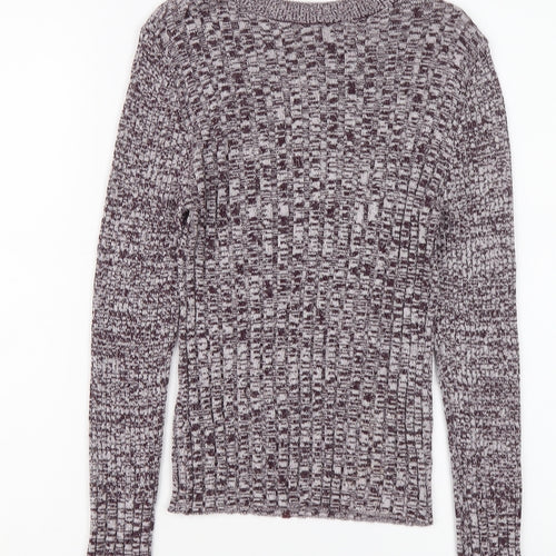 Topshop Womens Purple Round Neck Viscose Pullover Jumper Size S