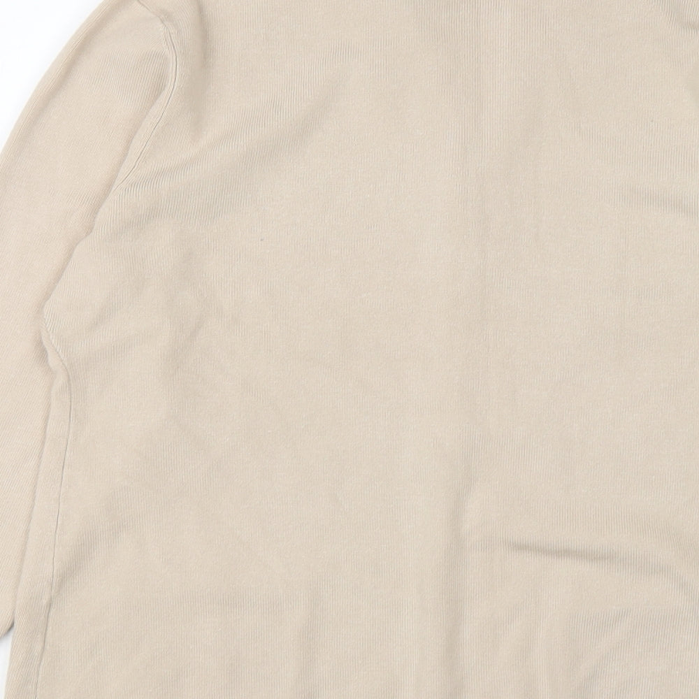 Damart Womens Beige Collared Viscose Cardigan Jumper Size 16