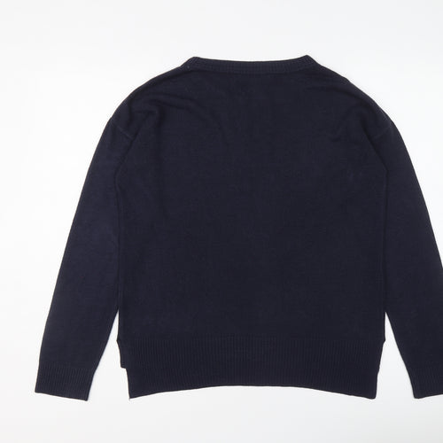 NEXT Womens Blue Round Neck Acrylic Pullover Jumper Size M