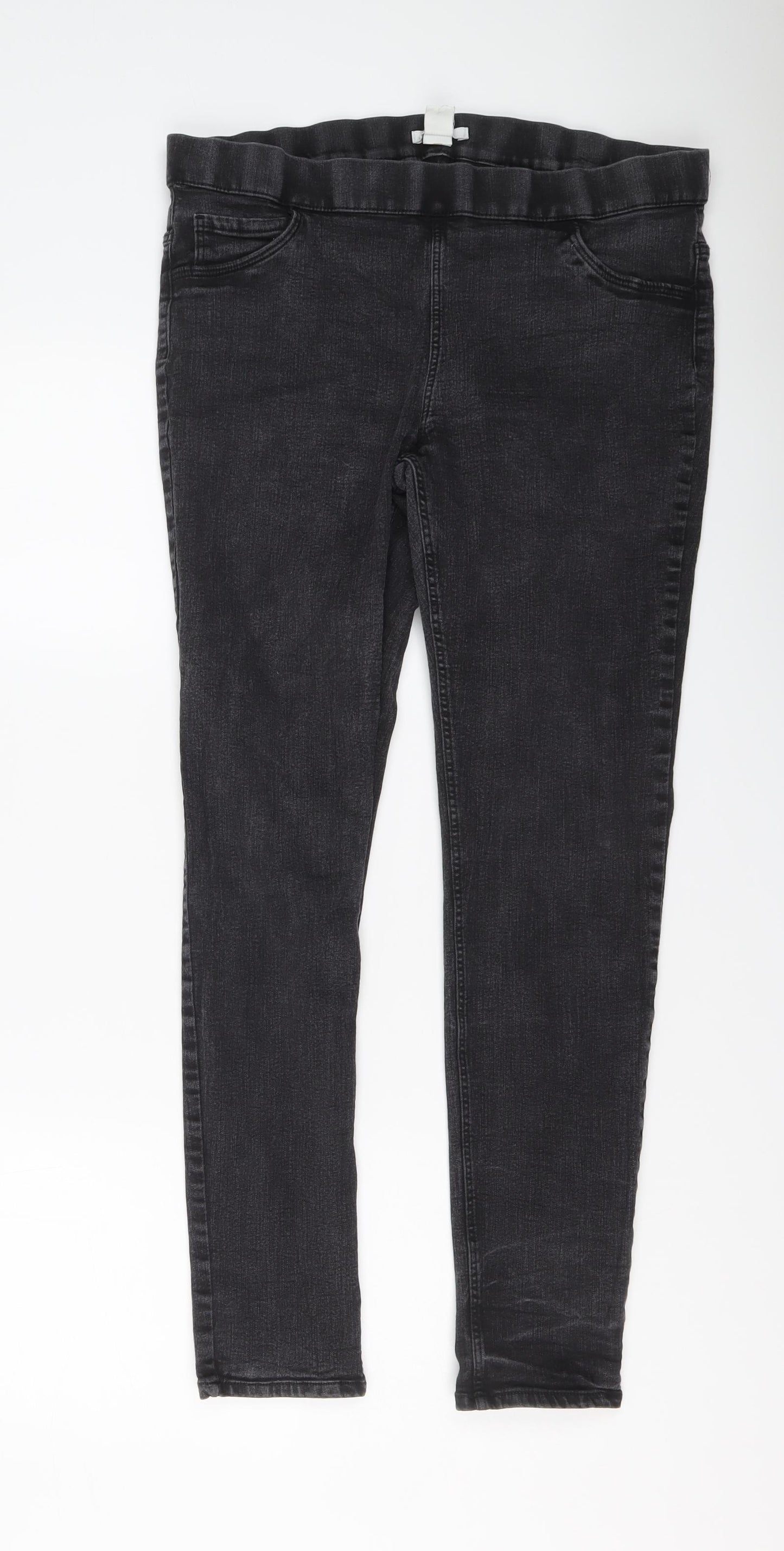 H&M Womens Grey Cotton Jegging Jeans Size 18 L28 in Regular