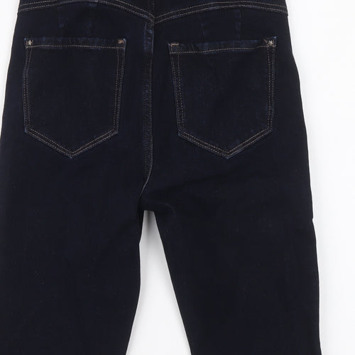 Marks and Spencer Womens Blue Cotton Skimmer Shorts Size 8 L12 in Regular Button
