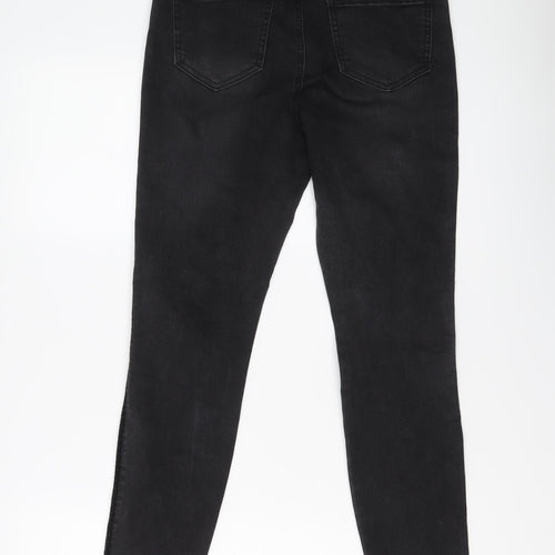 Denim & Co. Womens Grey Cotton Skinny Jeans Size 10 L27 in Regular Button