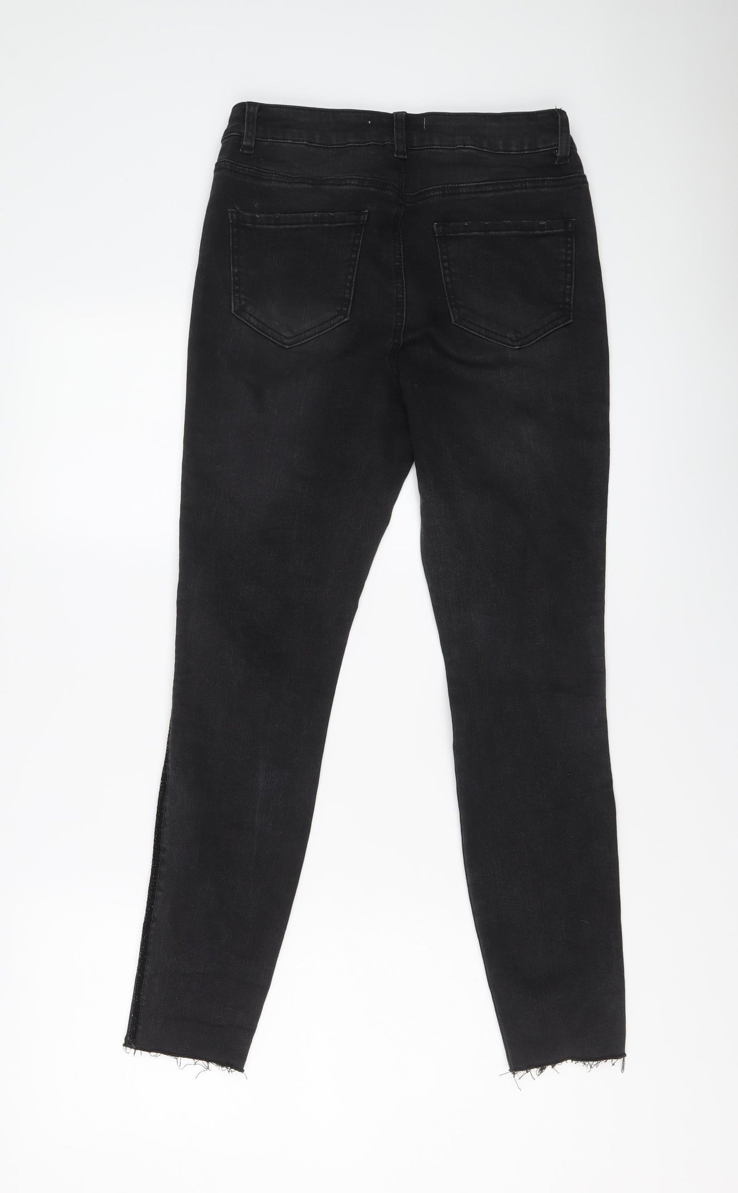 Denim & Co. Womens Grey Cotton Skinny Jeans Size 10 L27 in Regular Button