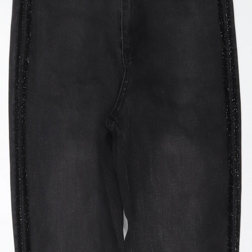 Denim & Co. Womens Grey Cotton Skinny Jeans Size 10 L27 in Regular Button