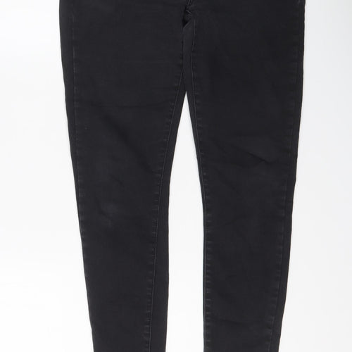Denim & Co. Womens Black Cotton Skinny Jeans Size 12 L27 in Regular Button