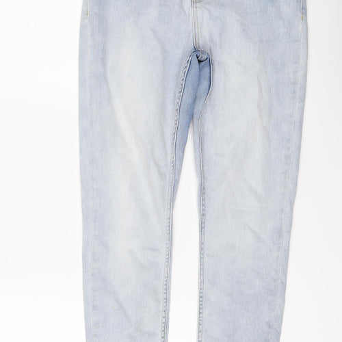 Sosandar Womens Blue Cotton Skinny Jeans Size 12 L28 in Regular Button