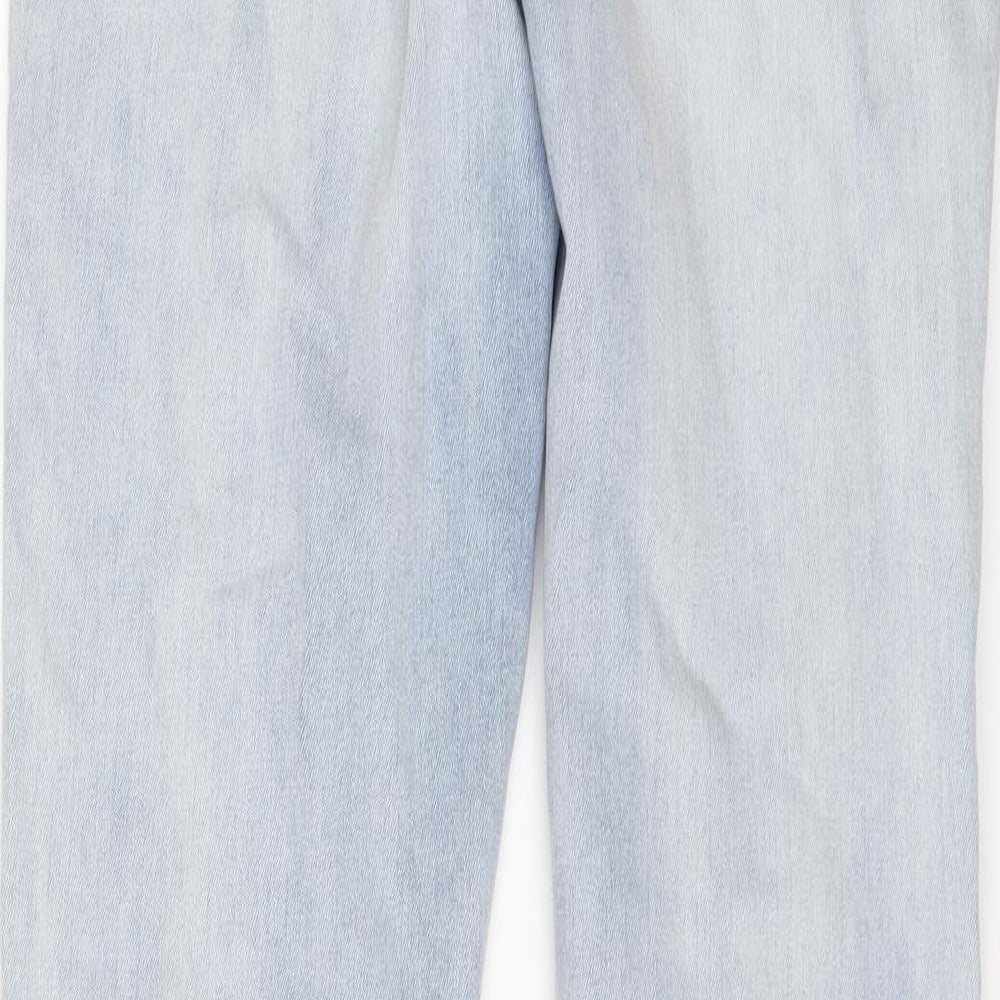 Sosandar Womens Blue Cotton Skinny Jeans Size 12 L28 in Regular Button