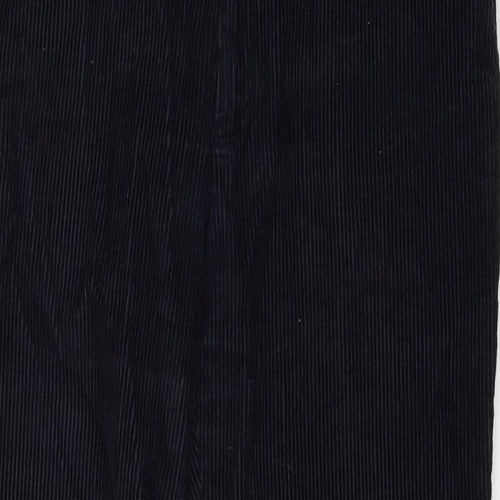 Marks and Spencer Mens Blue Cotton Trousers Size 38 in L29 in Regular Button