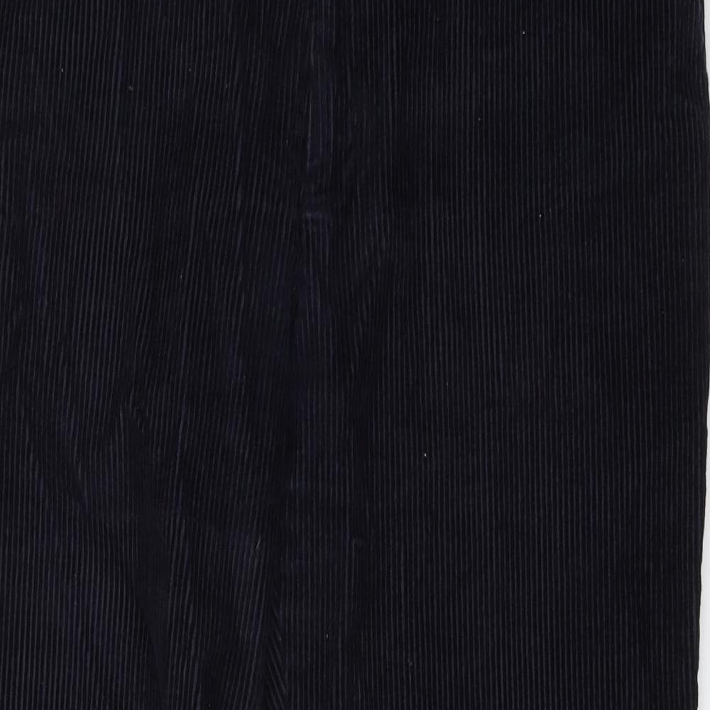 Marks and Spencer Mens Blue Cotton Trousers Size 38 in L29 in Regular Button