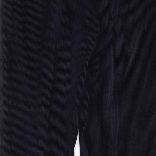 Marks and Spencer Mens Blue Cotton Trousers Size 38 in L29 in Regular Button