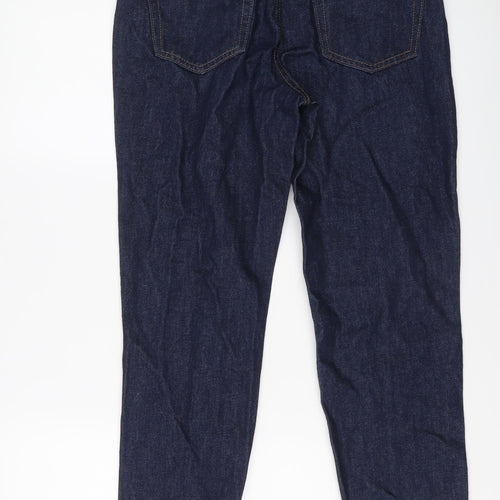 NEXT Womens Blue Cotton Mom Jeans Size 10 L25 in Regular Button