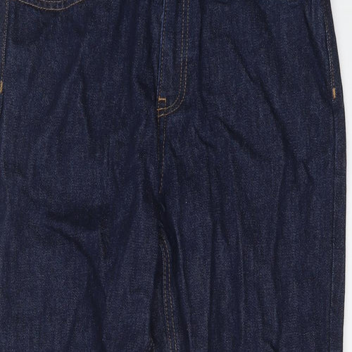 NEXT Womens Blue Cotton Mom Jeans Size 10 L25 in Regular Button