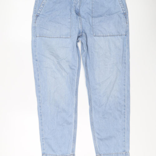 NEXT Womens Blue Cotton Straight Jeans Size 12 L26 in Regular Button