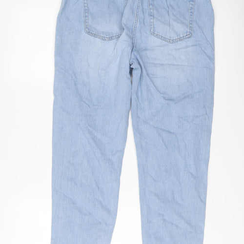 NEXT Womens Blue Cotton Straight Jeans Size 12 L26 in Regular Button