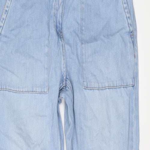 NEXT Womens Blue Cotton Straight Jeans Size 12 L26 in Regular Button