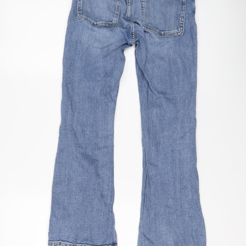 Zara Girls Blue Cotton Bootcut Jeans Size 13-14 Years Regular Button