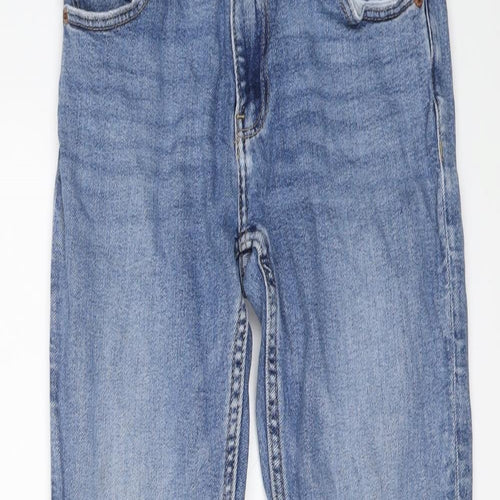 Zara Girls Blue Cotton Bootcut Jeans Size 13-14 Years Regular Button