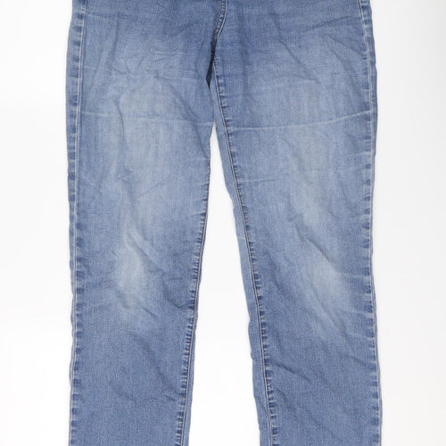 TU Womens Blue Cotton Straight Jeans Size 14 L30 in Regular Button