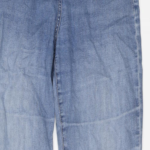 TU Womens Blue Cotton Straight Jeans Size 14 L30 in Regular Button