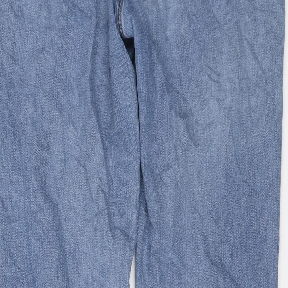 TU Womens Blue Cotton Straight Jeans Size 14 L30 in Regular Button