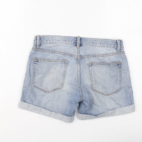Gap Womens Blue Cotton Boyfriend Shorts Size 25 in L3 in Regular Button