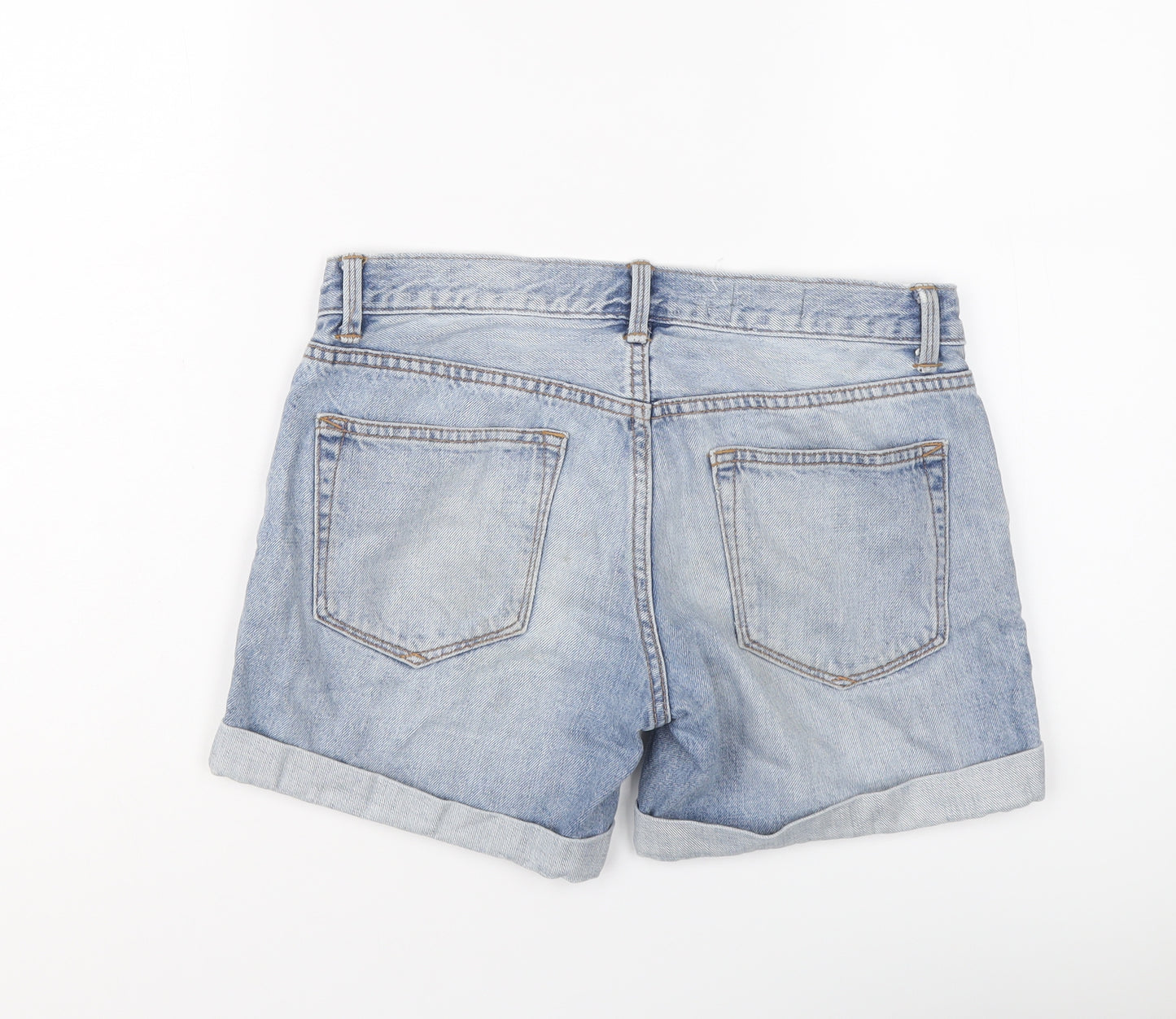 Gap Womens Blue Cotton Boyfriend Shorts Size 25 in L3 in Regular Button