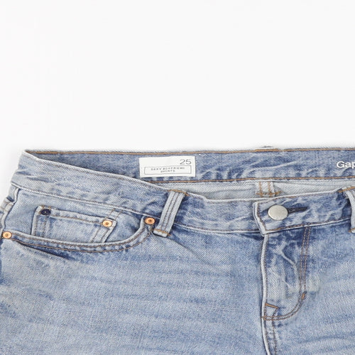 Gap Womens Blue Cotton Boyfriend Shorts Size 25 in L3 in Regular Button