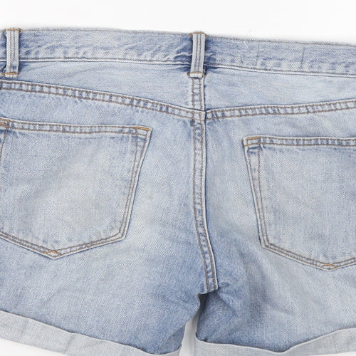 Gap Womens Blue Cotton Boyfriend Shorts Size 25 in L3 in Regular Button