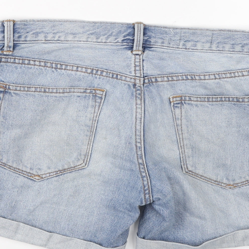 Gap Womens Blue Cotton Boyfriend Shorts Size 25 in L3 in Regular Button