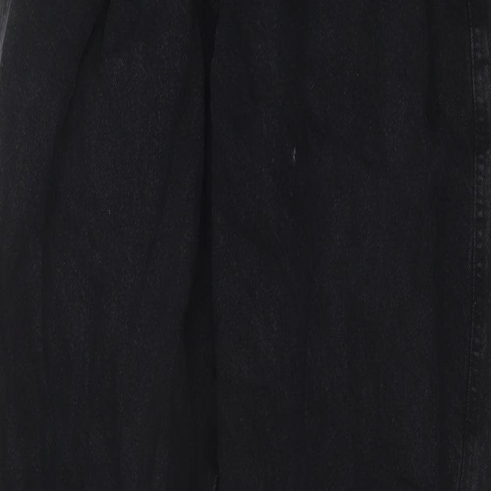 Bershka Womens Black Cotton Tapered Jeans Size 4 L26 in Regular Button