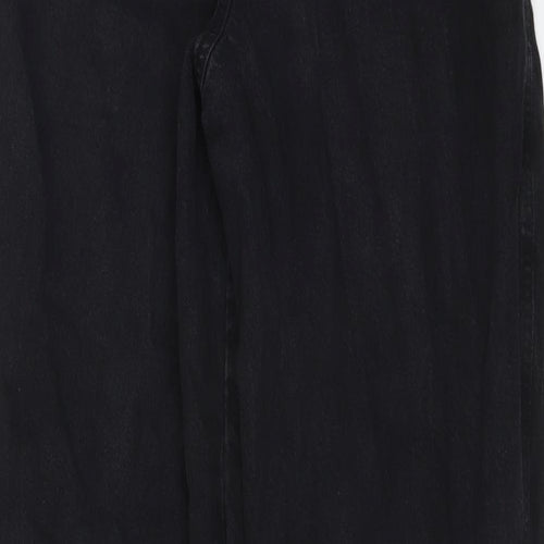 Bershka Womens Black Cotton Tapered Jeans Size 4 L26 in Regular Button