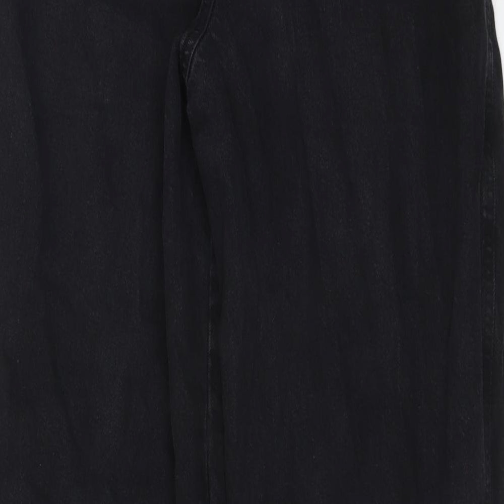 Bershka Womens Black Cotton Tapered Jeans Size 4 L26 in Regular Button